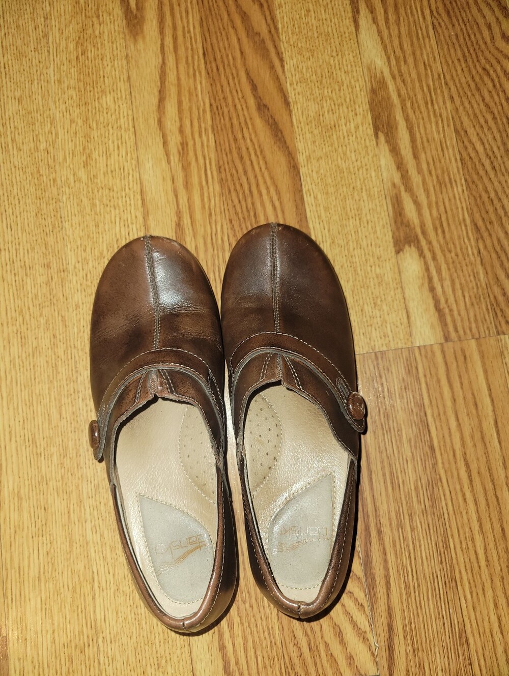 Women's Brown Leather DANSKO Clogs